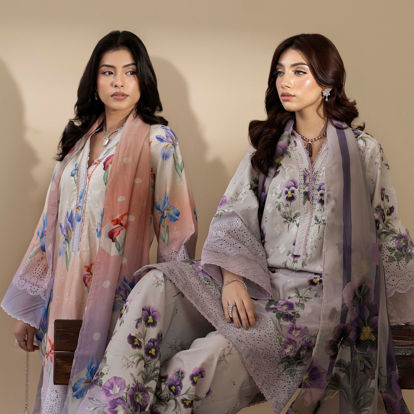 UTT-14 AMALTAS Printed Embroidered Slub Khaddar Collection by Traditional Thread