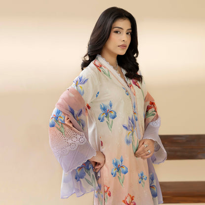 UTT-14 AMALTAS Printed Embroidered Slub Khaddar Collection by Traditional Thread