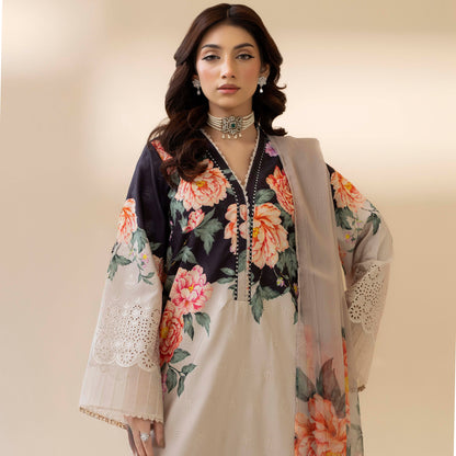 UTT-14 AMALTAS Printed Embroidered Slub Khaddar Collection by Traditional Thread
