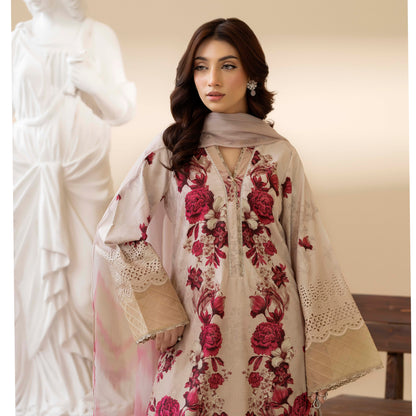 UTT-14 AMALTAS Printed Embroidered Slub Khaddar Collection by Traditional Thread