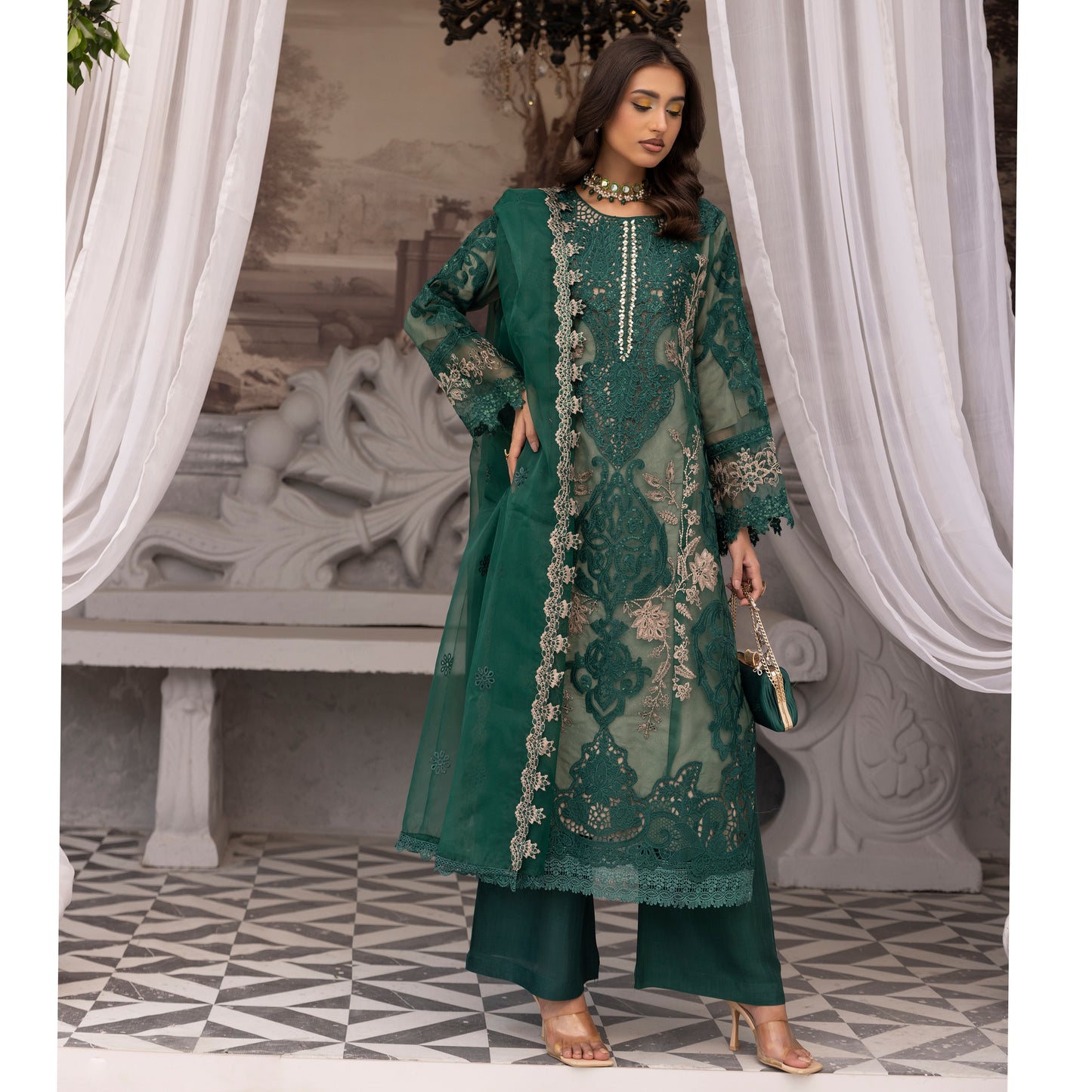 UMS-49 Maria B X Simrans Embroidered Organza Collection | Asian Clothes | Ready to Wea