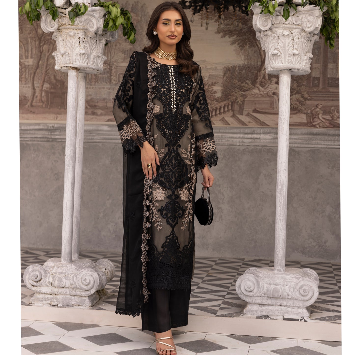 UMS-49 Maria B X Simrans Embroidered Organza Collection | Asian Clothes | Ready to Wea