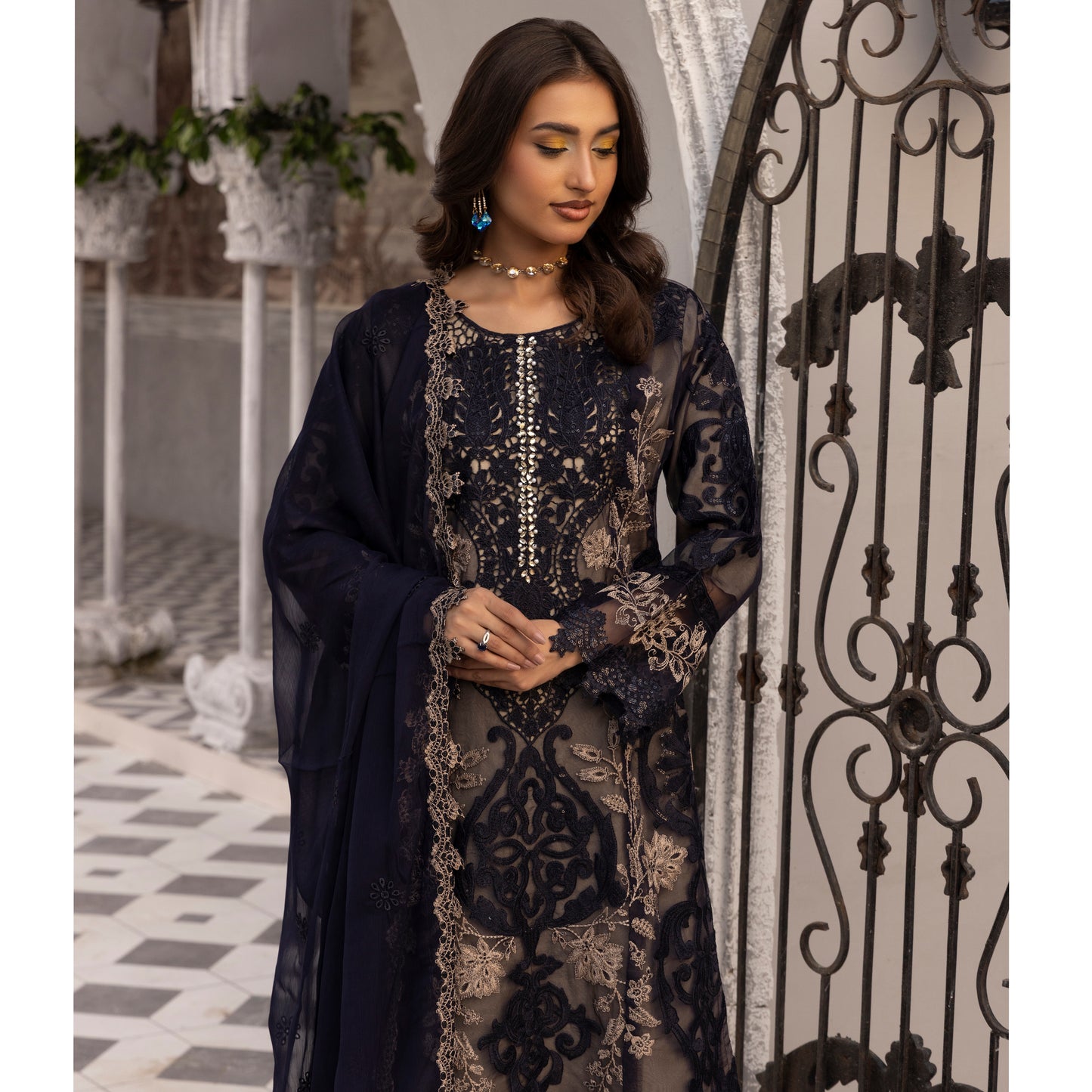 UMS-49 Maria B X Simrans Embroidered Organza Collection | Asian Clothes | Ready to Wea