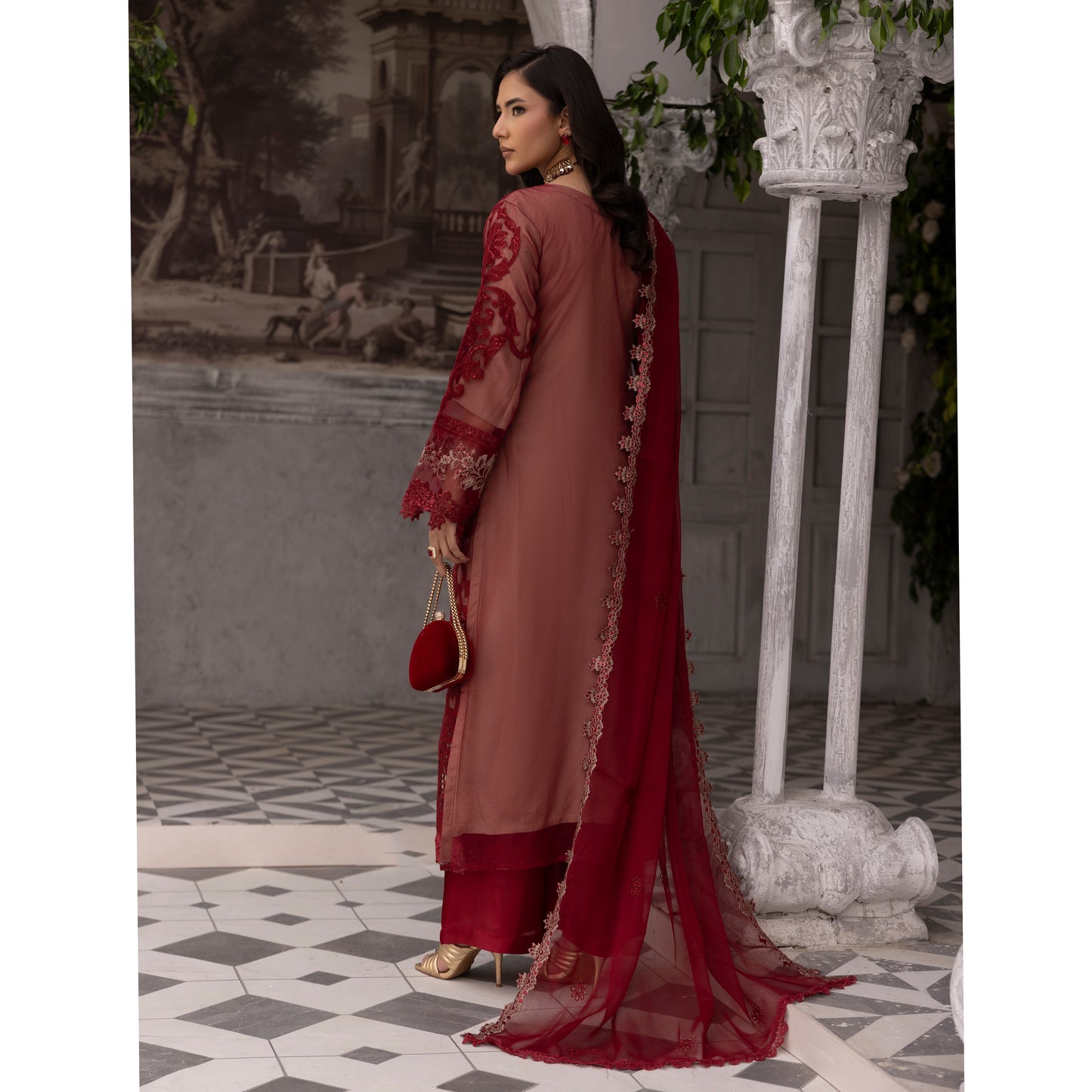 UMS-49 Maria B X Simrans Embroidered Organza Collection | Asian Clothes | Ready to Wea