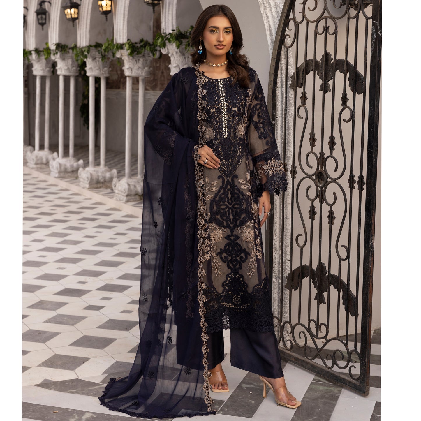 UMS-49 Maria B X Simrans Embroidered Organza Collection | Asian Clothes | Ready to Wea