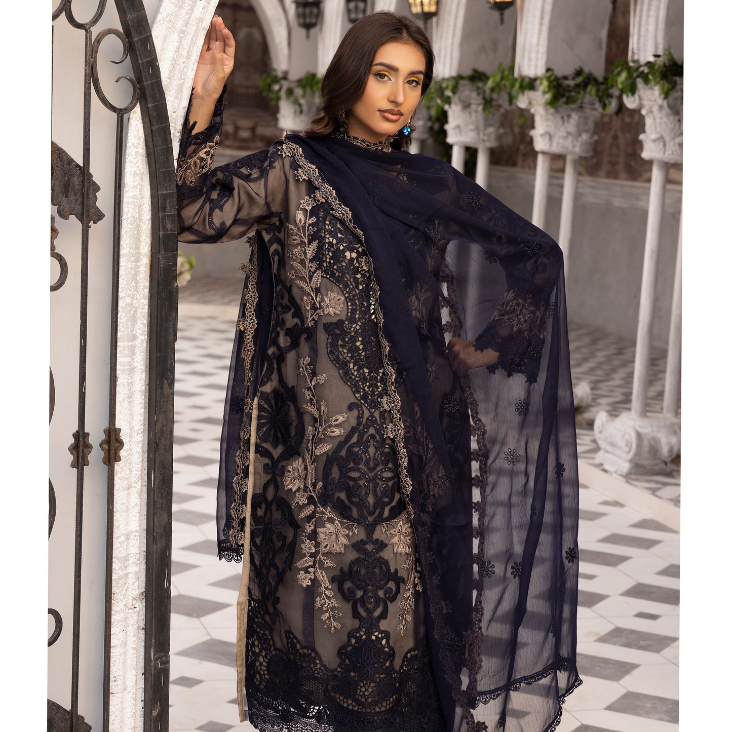 UMS-49 Maria B X Simrans Embroidered Organza Collection | Asian Clothes | Ready to Wea
