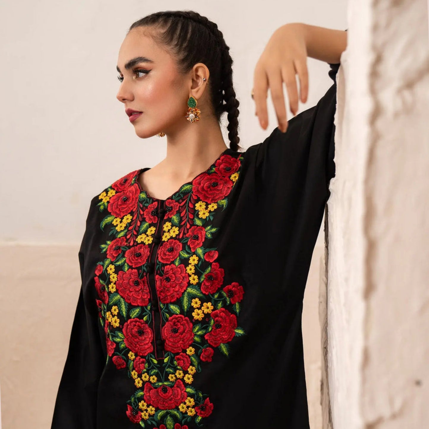 USP-02 Embroidered 2 pc Cotton Satin Co-Ords Dress by Sha Posh | Pakistani Dress Asian Clothes