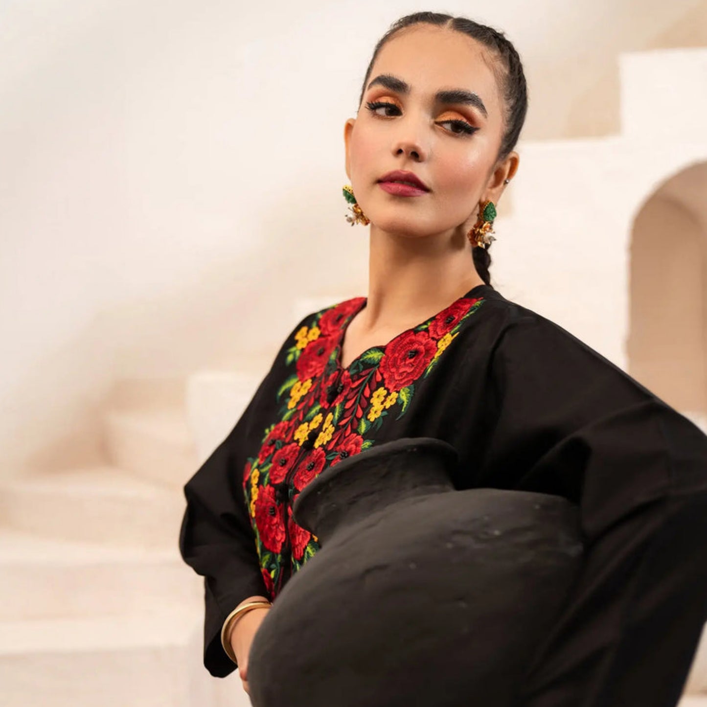 USP-02 Embroidered 2 pc Cotton Satin Co-Ords Dress by Sha Posh | Pakistani Dress Asian Clothes