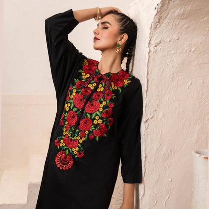USP-02 Embroidered 2 pc Cotton Satin Co-Ords Dress by Sha Posh | Pakistani Dress Asian Clothes
