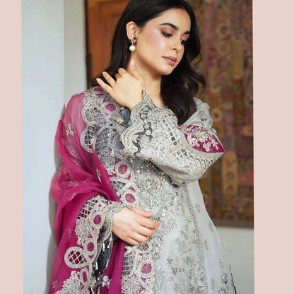 UA-153 IMROZIA inspired Luxury Feztive Embroidered Ready to Wear Dress by Umnaa