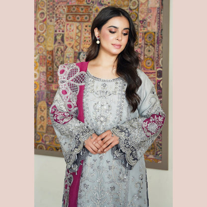 UA-153 IMROZIA inspired Luxury Feztive Embroidered Ready to Wear Dress by Umnaa
