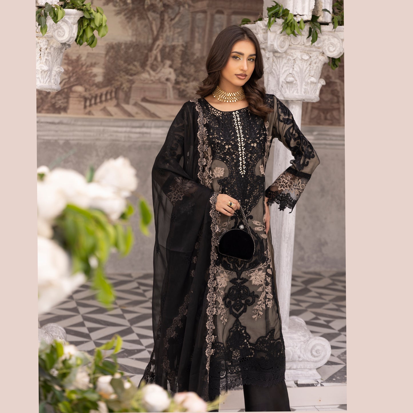UMS-49 Maria B X Simrans Embroidered Organza Collection | Asian Clothes | Ready to Wea