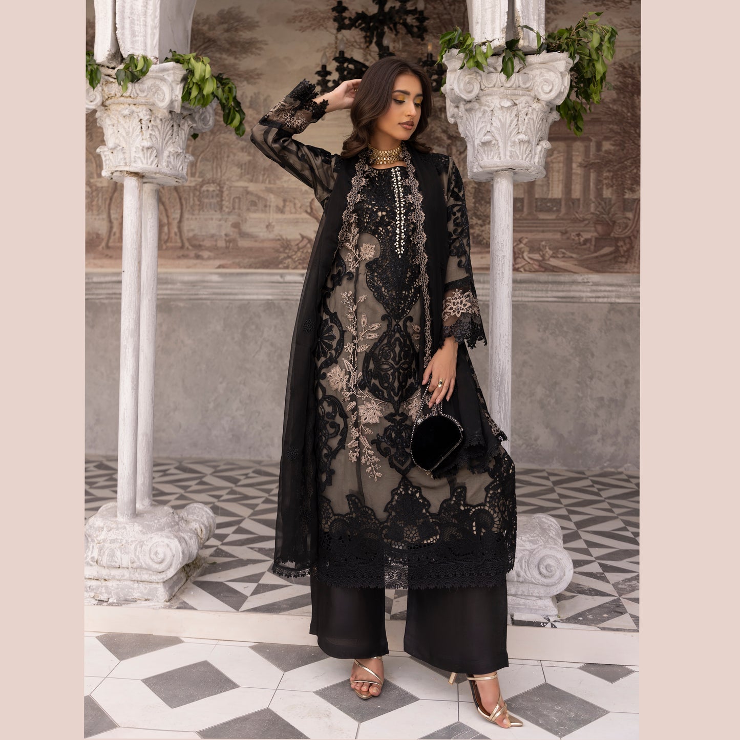UMS-49 Maria B X Simrans Embroidered Organza Collection | Asian Clothes | Ready to Wea