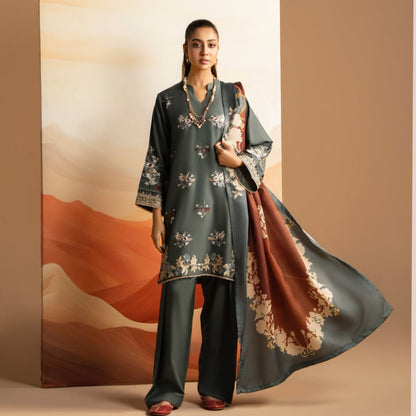 RA-25 Embroidered Dhanak Collection by Raniya.h