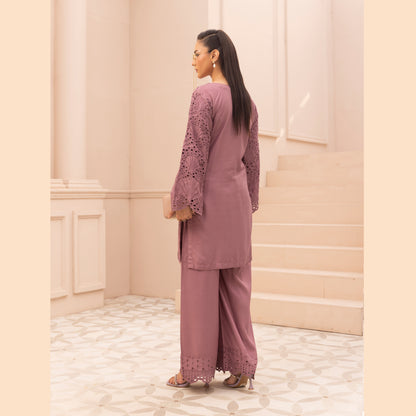 UMS-58 "Heidi" Linen Chikenkari Co-Ords 2 pc Set by Simrans