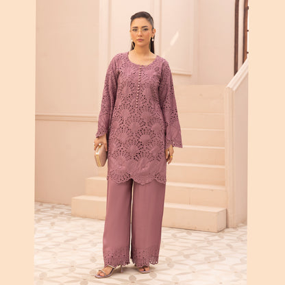 UMS-58 "Heidi" Linen Chikenkari Co-Ords 2 pc Set by Simrans