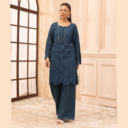 UMS-58 "Heidi" Linen Chikenkari Co-Ords 2 pc Set by Simrans