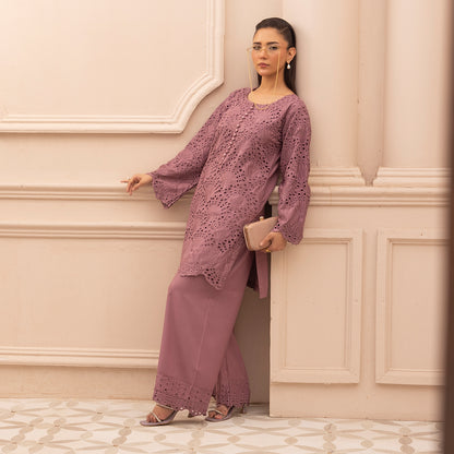 UMS-58 "Heidi" Linen Chikenkari Co-Ords 2 pc Set by Simrans