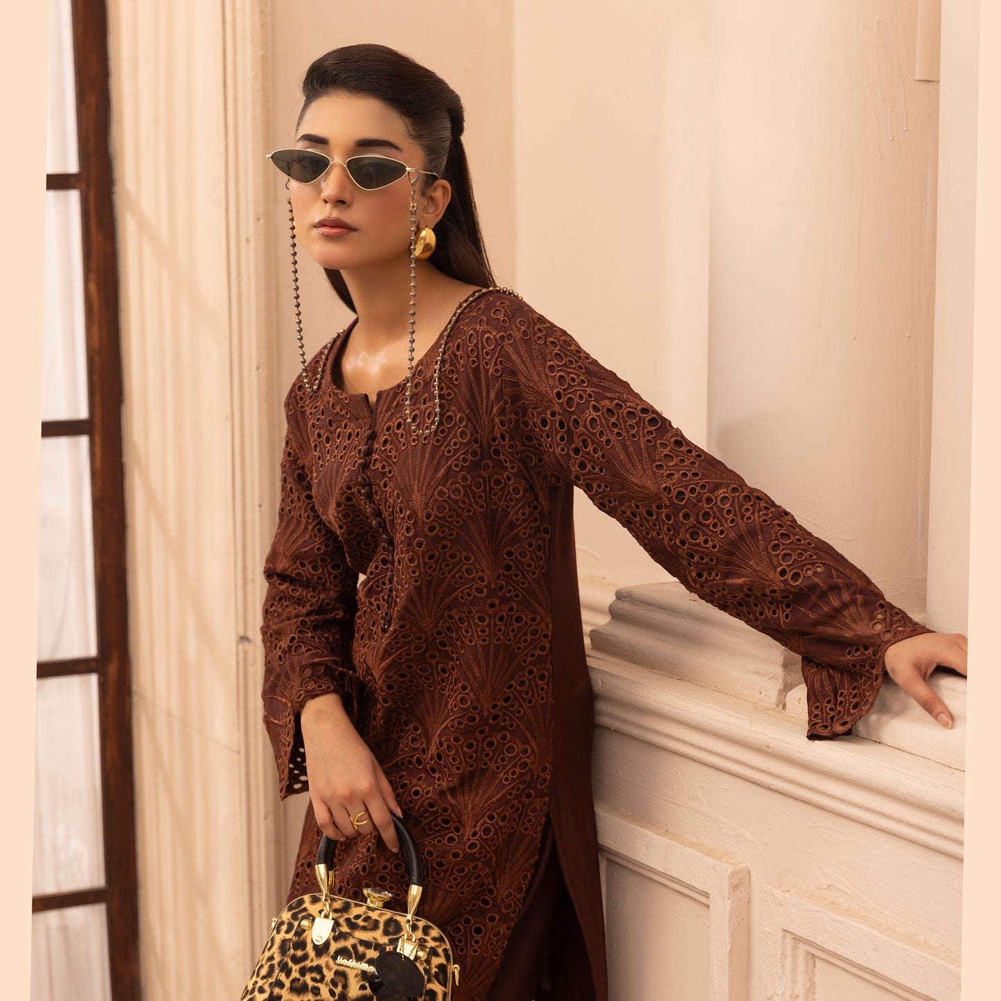 UMS-58 "Heidi" Linen Chikenkari Co-Ords 2 pc Set by Simrans