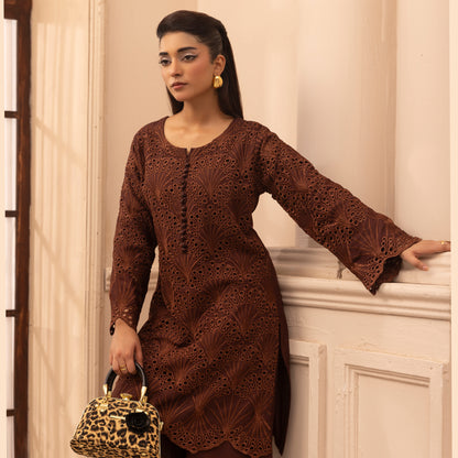 UMS-58 "Heidi" Linen Chikenkari Co-Ords 2 pc Set by Simrans