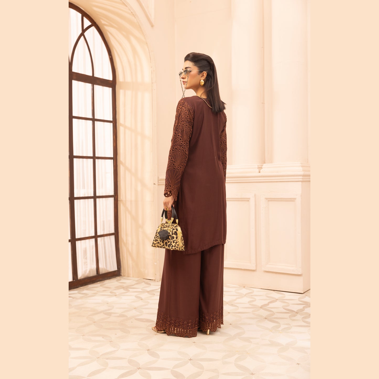 UMS-58 "Heidi" Linen Chikenkari Co-Ords 2 pc Set by Simrans