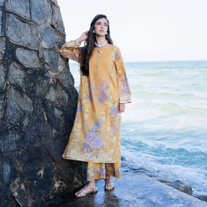 UA-183 Premium Silk Grip 2-Piece Pret – Kaftan Style Printed Co-Ords Set