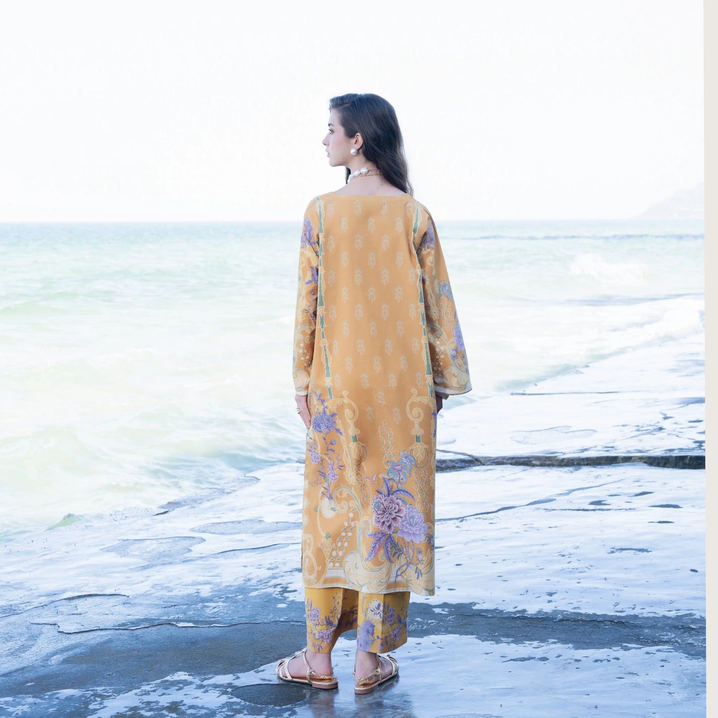 UA-183 Premium Silk Grip 2-Piece Pret – Kaftan Style Printed Co-Ords Set