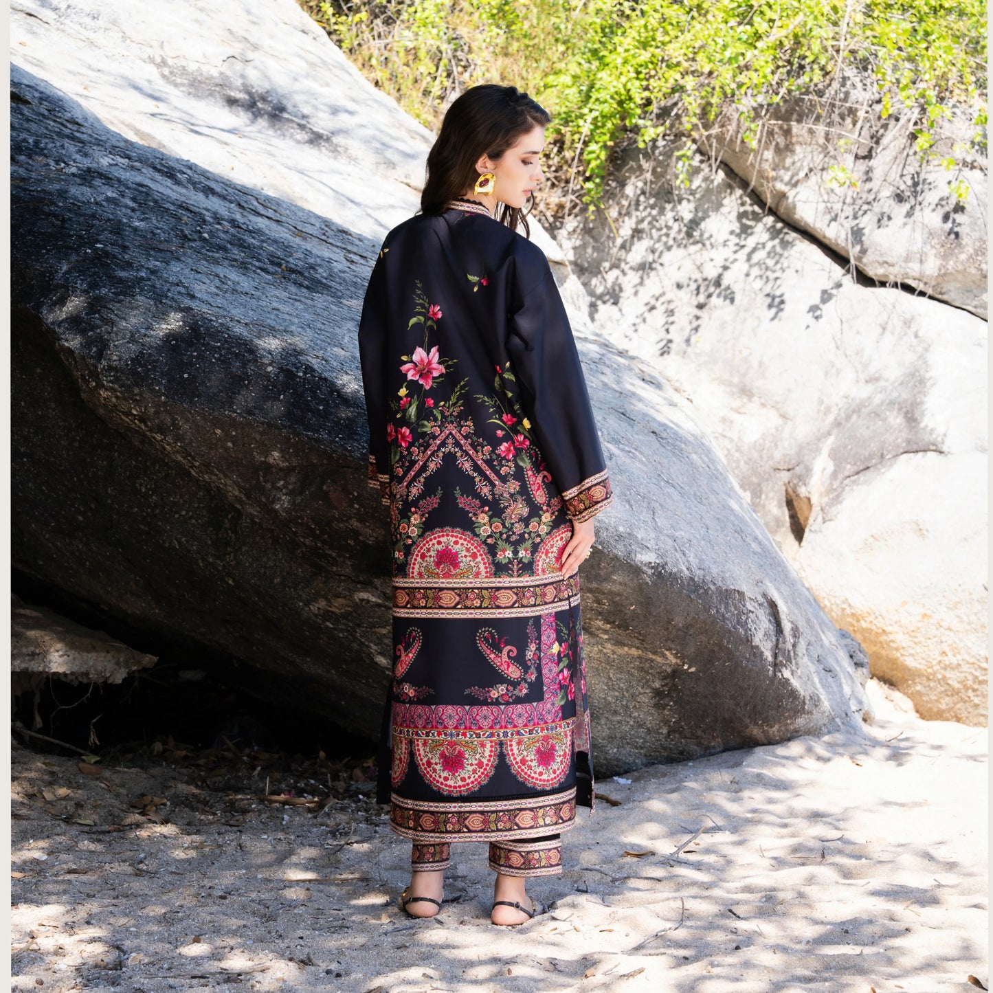 UA-183 Premium Silk Grip 2-Piece Pret – Kaftan Style Printed Co-Ords Set