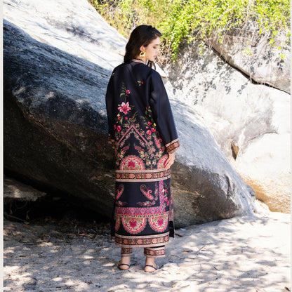 UA-183 Premium Silk Grip 2-Piece Pret – Kaftan Style Printed Co-Ords Set