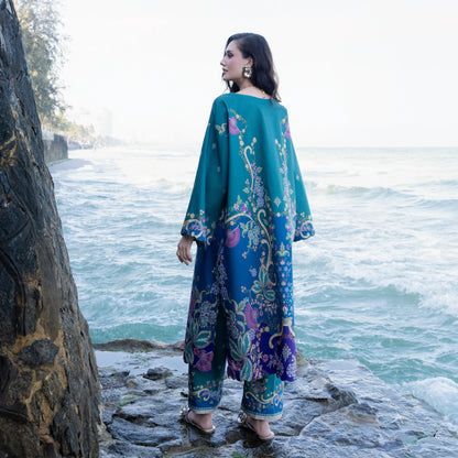 UA-183 Premium Silk Grip 2-Piece Pret – Kaftan Style Printed Co-Ords Set