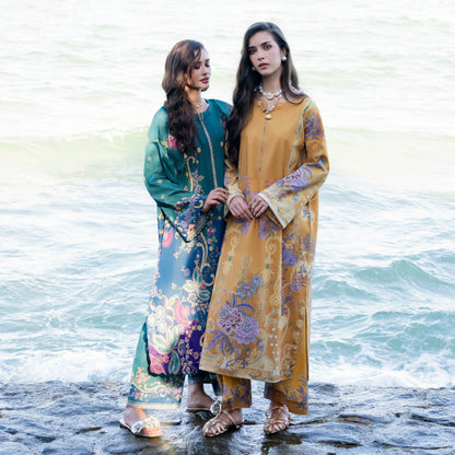 UA-183 Premium Silk Grip 2-Piece Pret – Kaftan Style Printed Co-Ords Set