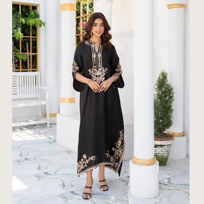 UA-188 Lava Silk Kaftan Dress Embroidered 1 Piece Festive Wear by Umnaa