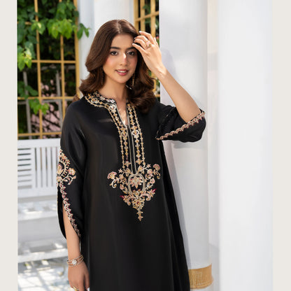 UA-188 Lava Silk Kaftan Dress Embroidered 1 Piece Festive Wear by Umnaa