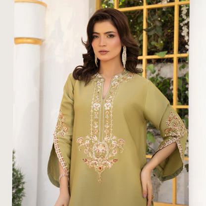 UA-188 Lava Silk Kaftan Dress Embroidered 1 Piece Festive Wear by Umnaa