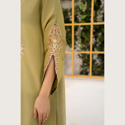 UA-188 Lava Silk Kaftan Dress Embroidered 1 Piece Festive Wear by Umnaa