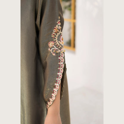 UA-188 Lava Silk Kaftan Dress Embroidered 1 Piece Festive Wear by Umnaa
