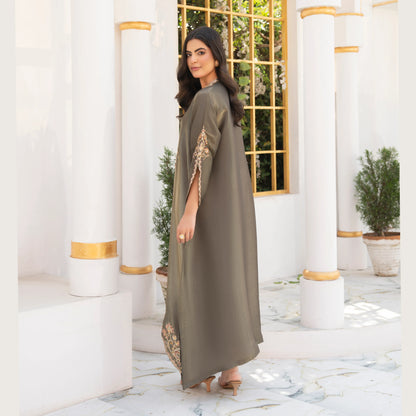 UA-188 Lava Silk Kaftan Dress Embroidered 1 Piece Festive Wear by Umnaa