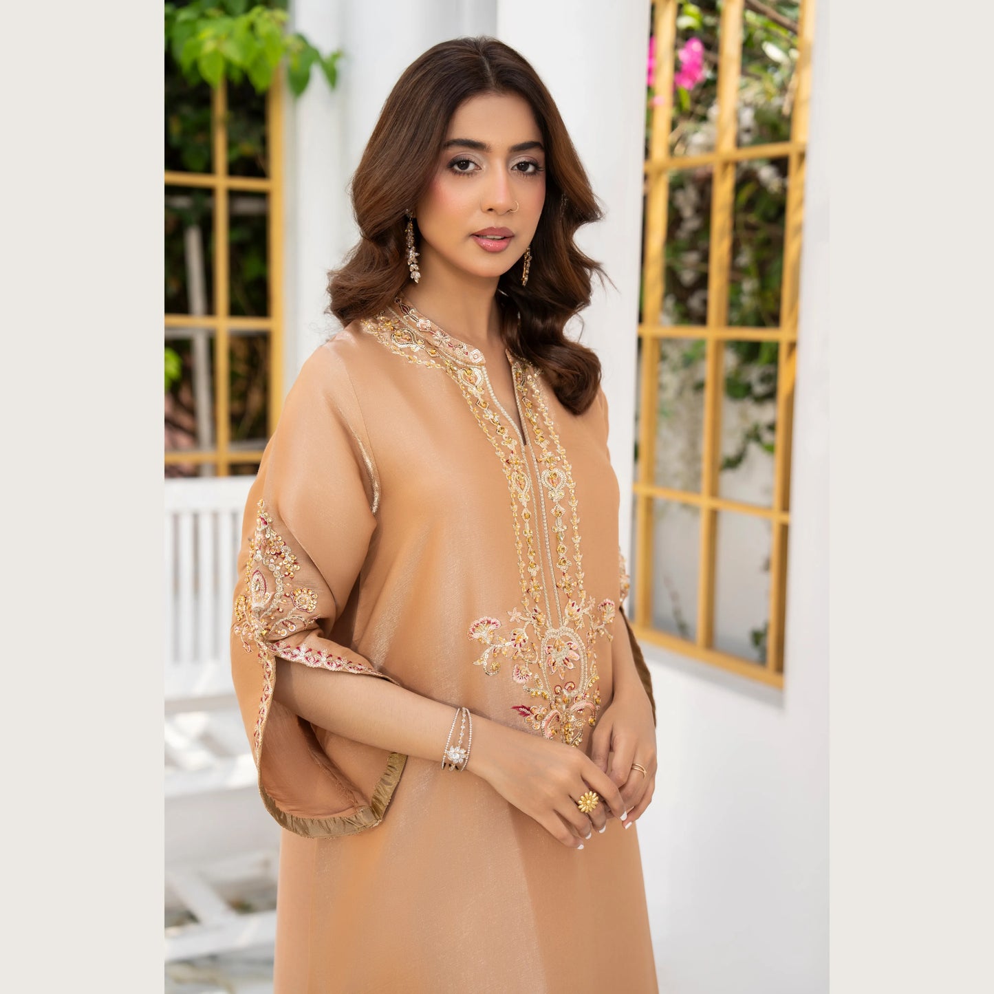 UA-188 Lava Silk Kaftan Dress Embroidered 1 Piece Festive Wear by Umnaa
