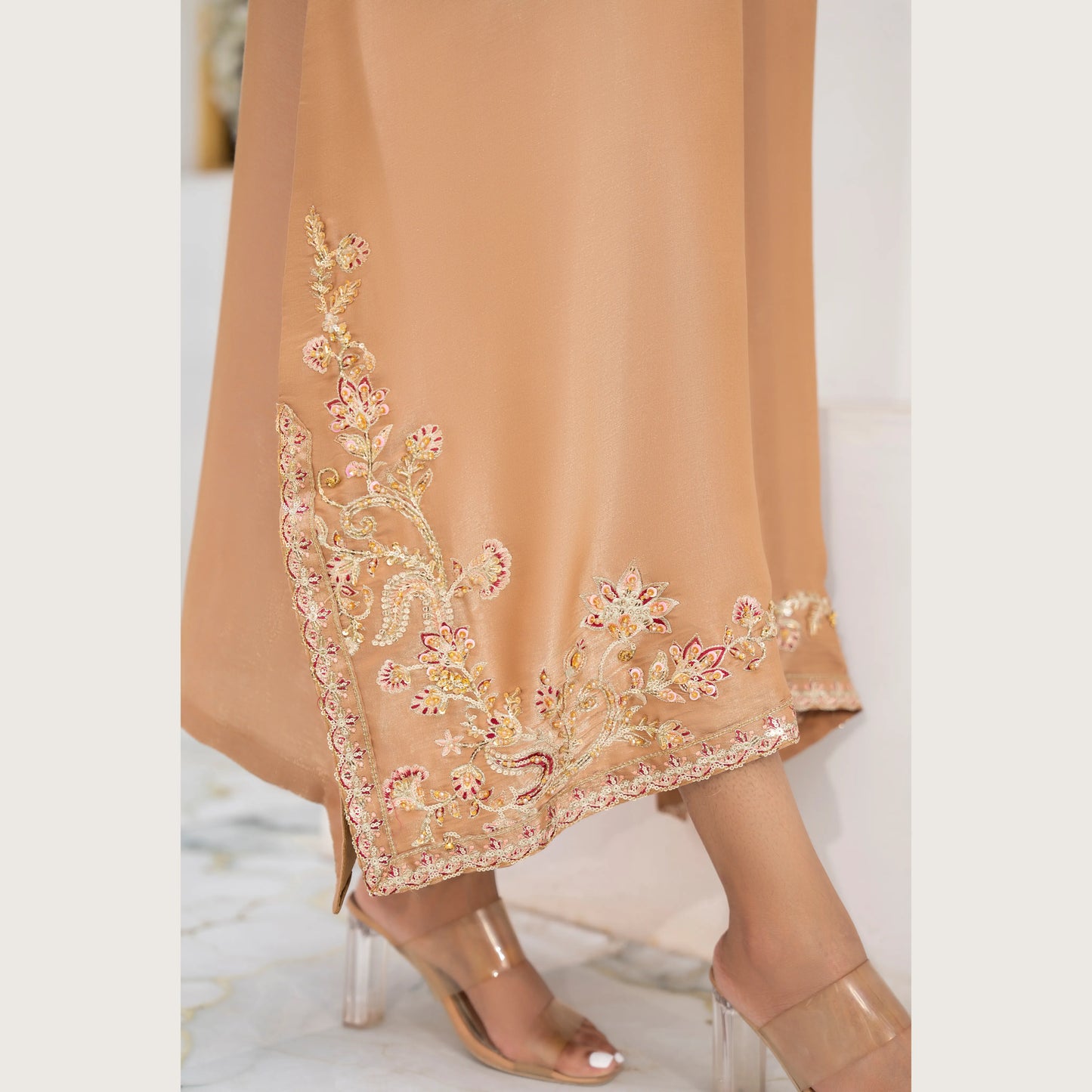 UA-188 Lava Silk Kaftan Dress Embroidered 1 Piece Festive Wear by Umnaa