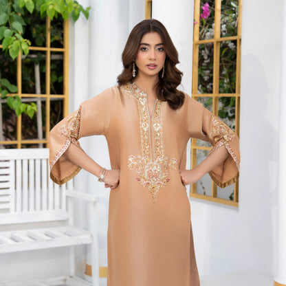 UA-188 Lava Silk Kaftan Dress Embroidered 1 Piece Festive Wear by Umnaa