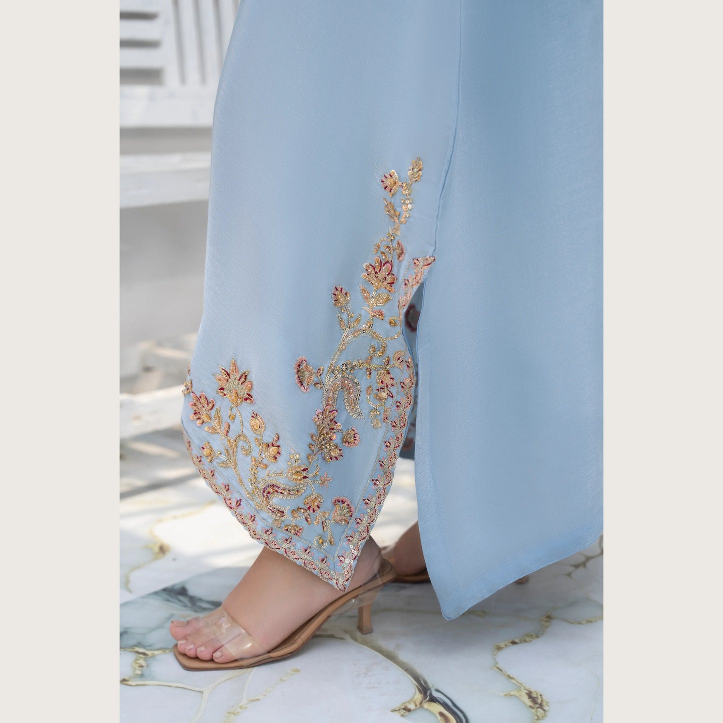 UA-188 Lava Silk Kaftan Dress Embroidered 1 Piece Festive Wear by Umnaa