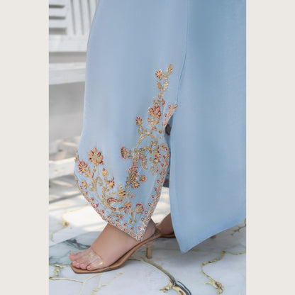 UA-188 Lava Silk Kaftan Dress Embroidered 1 Piece Festive Wear by Umnaa