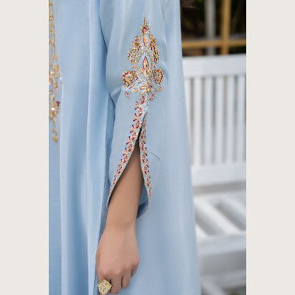 UA-188 Lava Silk Kaftan Dress Embroidered 1 Piece Festive Wear by Umnaa