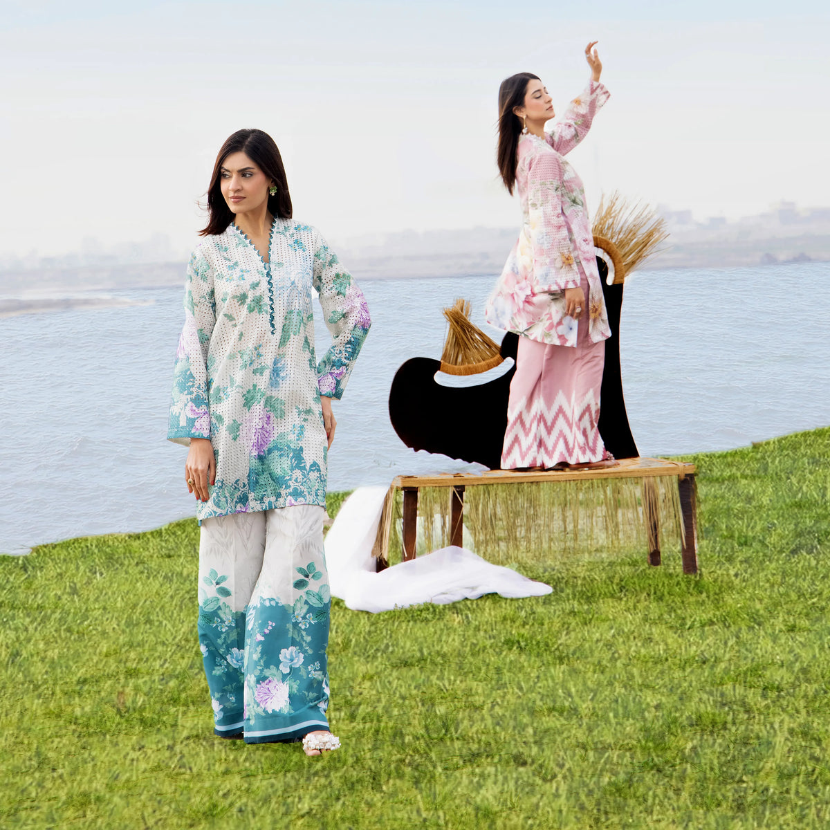 UTT-20 "Camelia" VOL 1 Summer Printed Chikankari Co Ord Set Collection by Traditional Thread | Asian Clothes