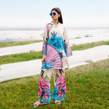 UTT-21 "Camelia" VOL 2 Summer Printed Chikankari Co Ord Set Collection by Traditional Thread | Asian Clothes