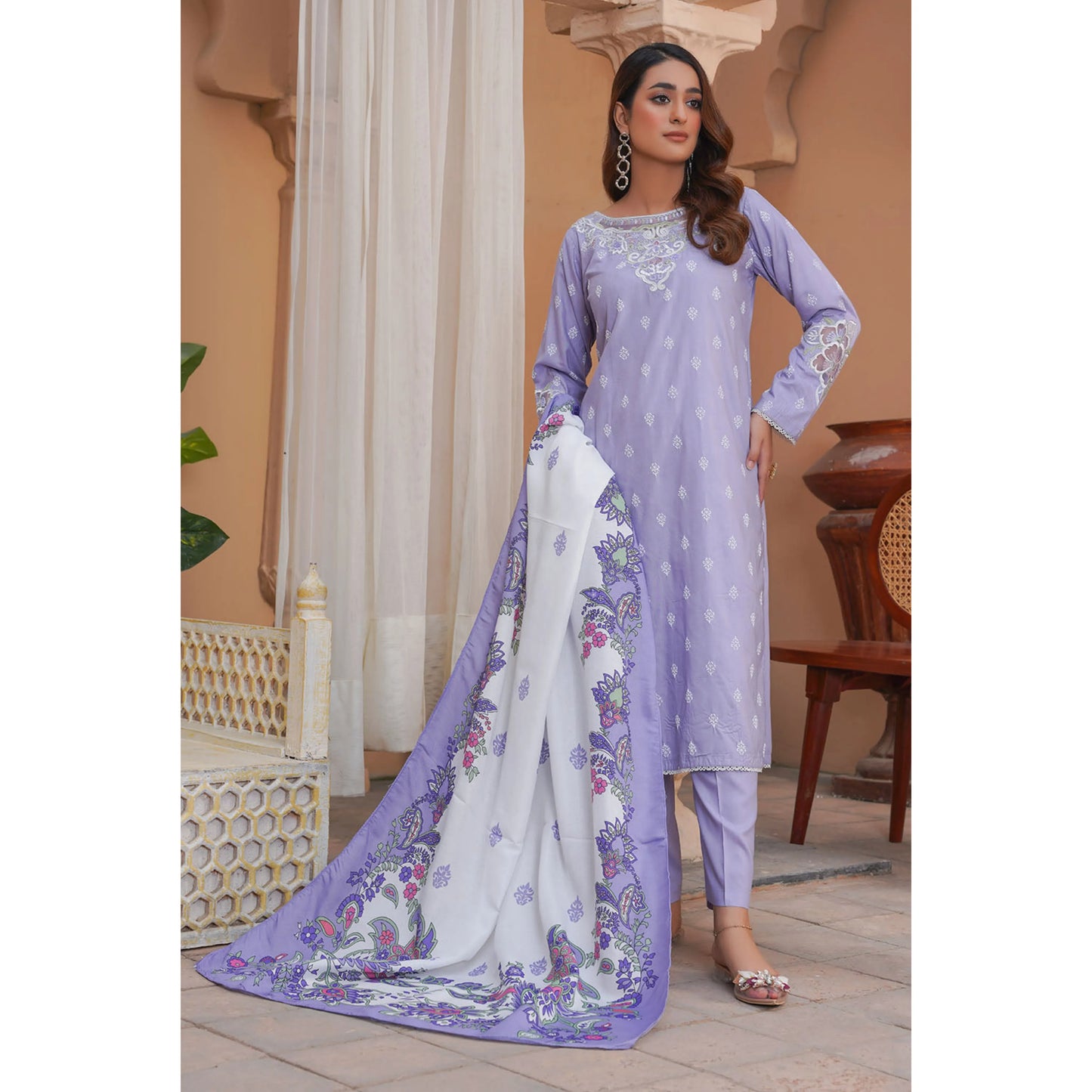 UA-189 Embroidered Linen Collection by Umnaa | Asian Clothes