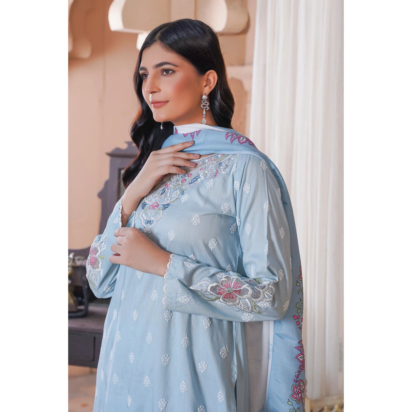 UA-189 Embroidered Linen Collection by Umnaa | Asian Clothes