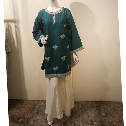 USP-06 mother Daughter Embroidered Cotton sharara collection by Sha Posh | Ready to Wear Pakistani designer Clothing