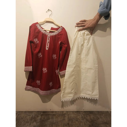 USP-06 mother Daughter Embroidered Cotton sharara collection by Sha Posh | Ready to Wear Pakistani designer Clothing