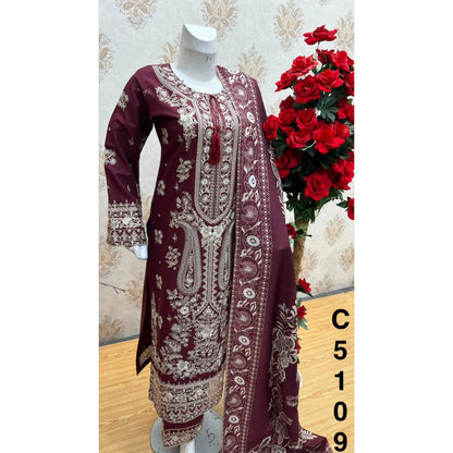 UA-199 Embroidered Cambric Cotton Collection by Umnaa | Ready to Wear Pakistani Asian clothes for women